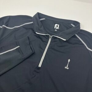 FootJoy FJ Mens XL Black 1/4 Zip Golf Pullover 1947 Heritage Logo